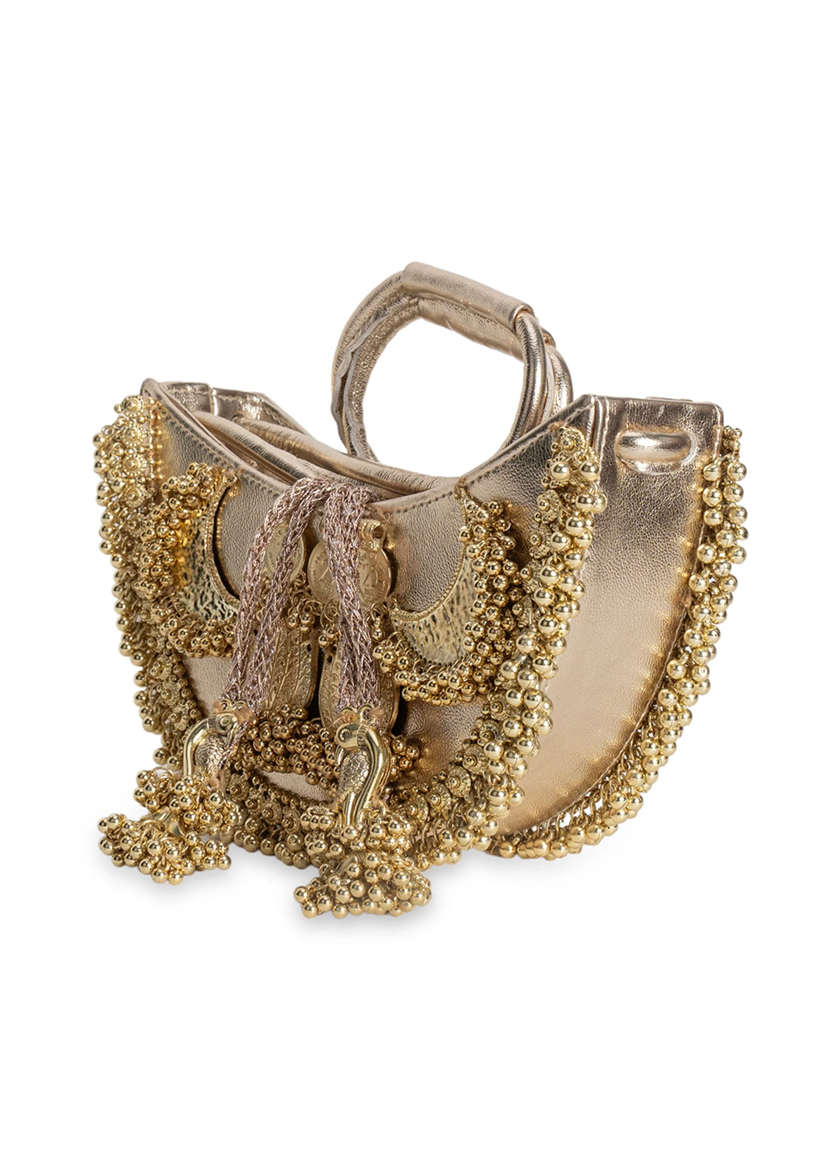 Festive Gold Embellished Handbag