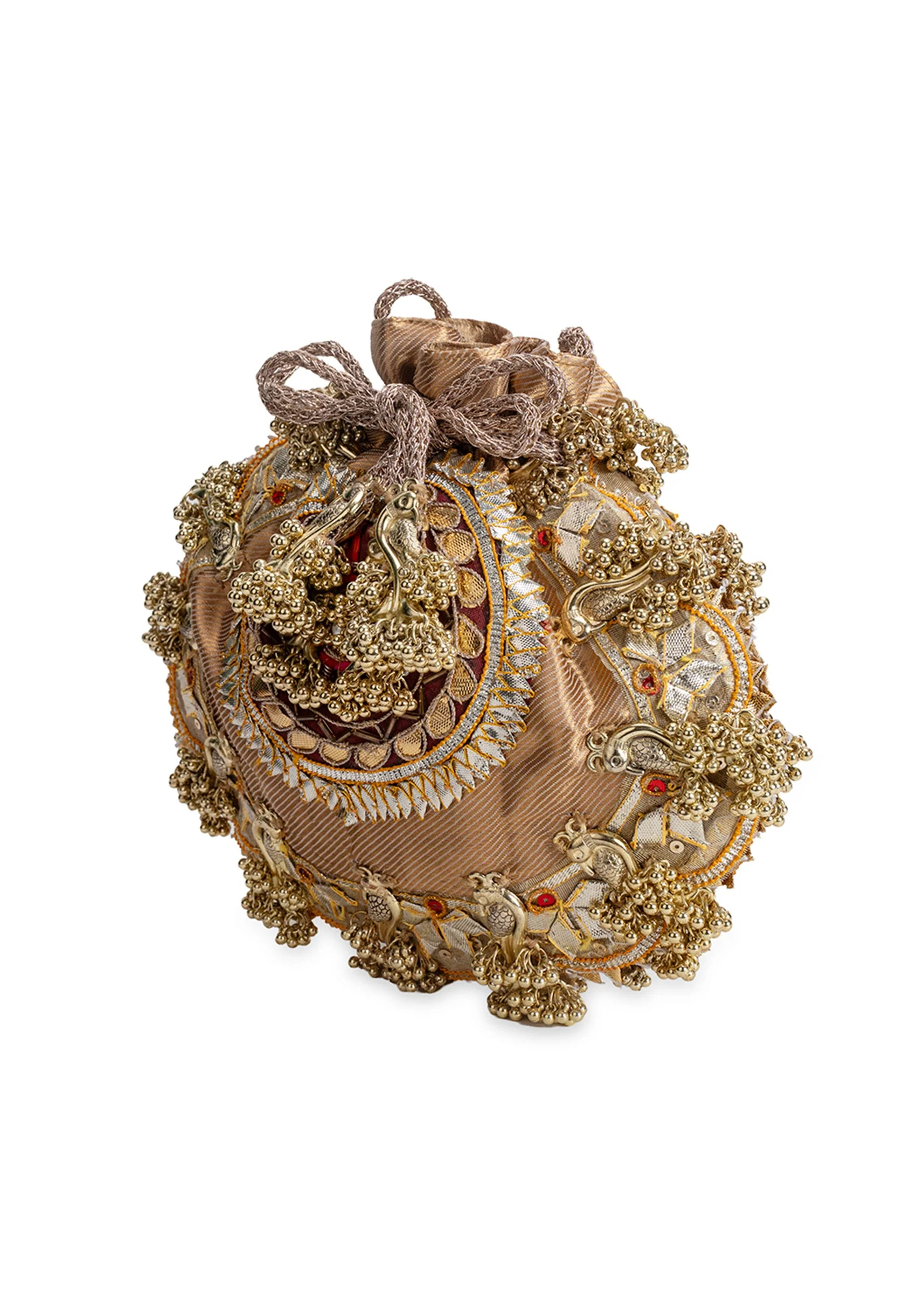 Gold Brocade Embellished Potli