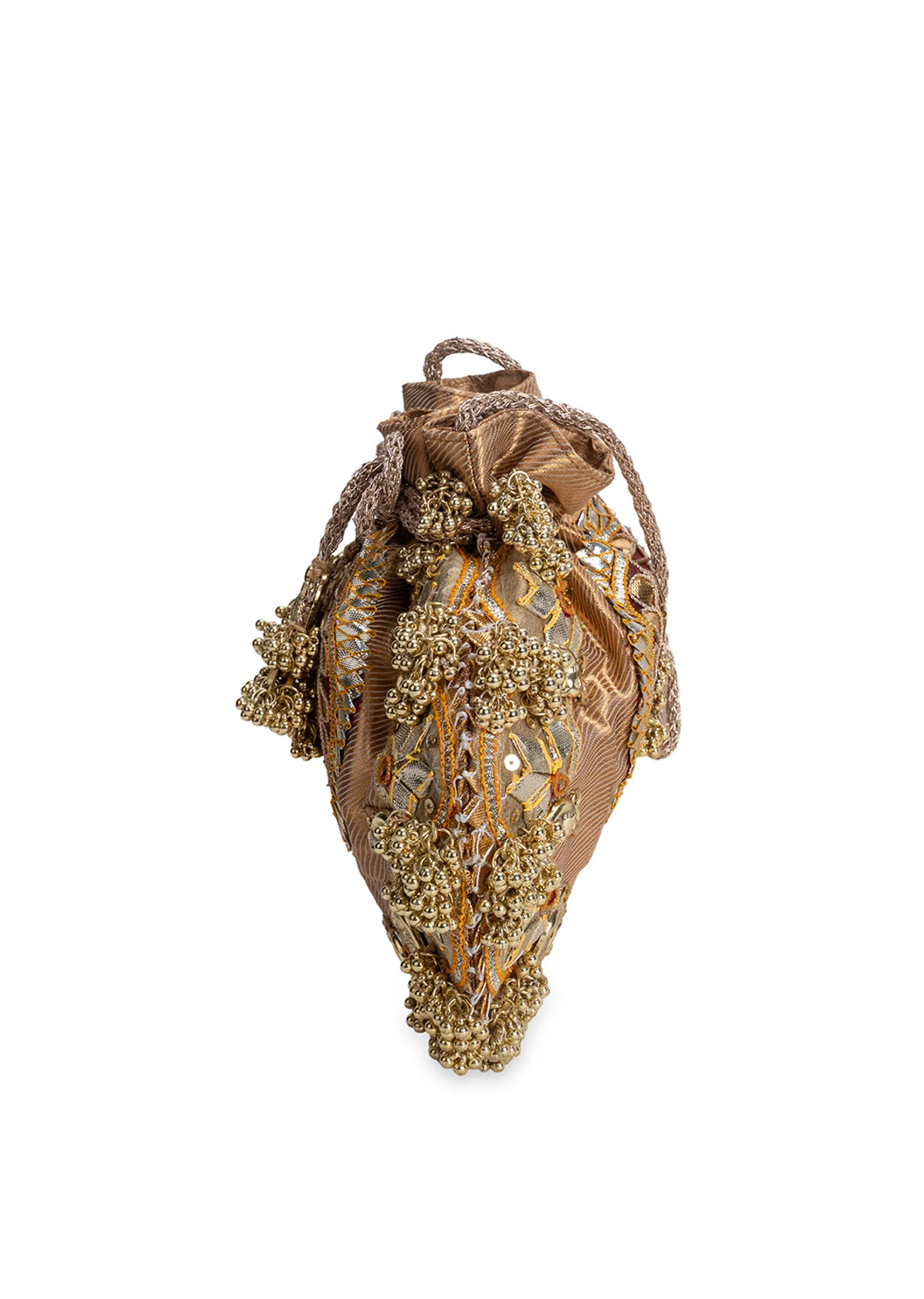 Gold Brocade Embellished Potli