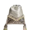 Silver Brocade Embellished Potli