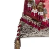 Crimson Red Brocade Embellished Potli