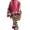 Crimson Red Brocade Embellished Potli