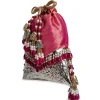 Crimson Red Brocade Embellished Potli