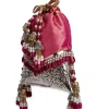 Crimson Red Brocade Embellished Potli