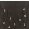 Black Satin Saree With Zardosi Sequins And Scallop Border