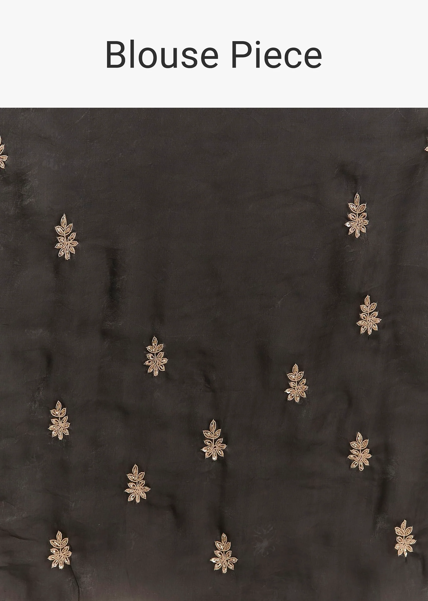 Black Satin Saree With Zardosi Sequins And Scallop Border