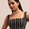 Black Georgette Parsi Gara Saree With Unstitched Blouse