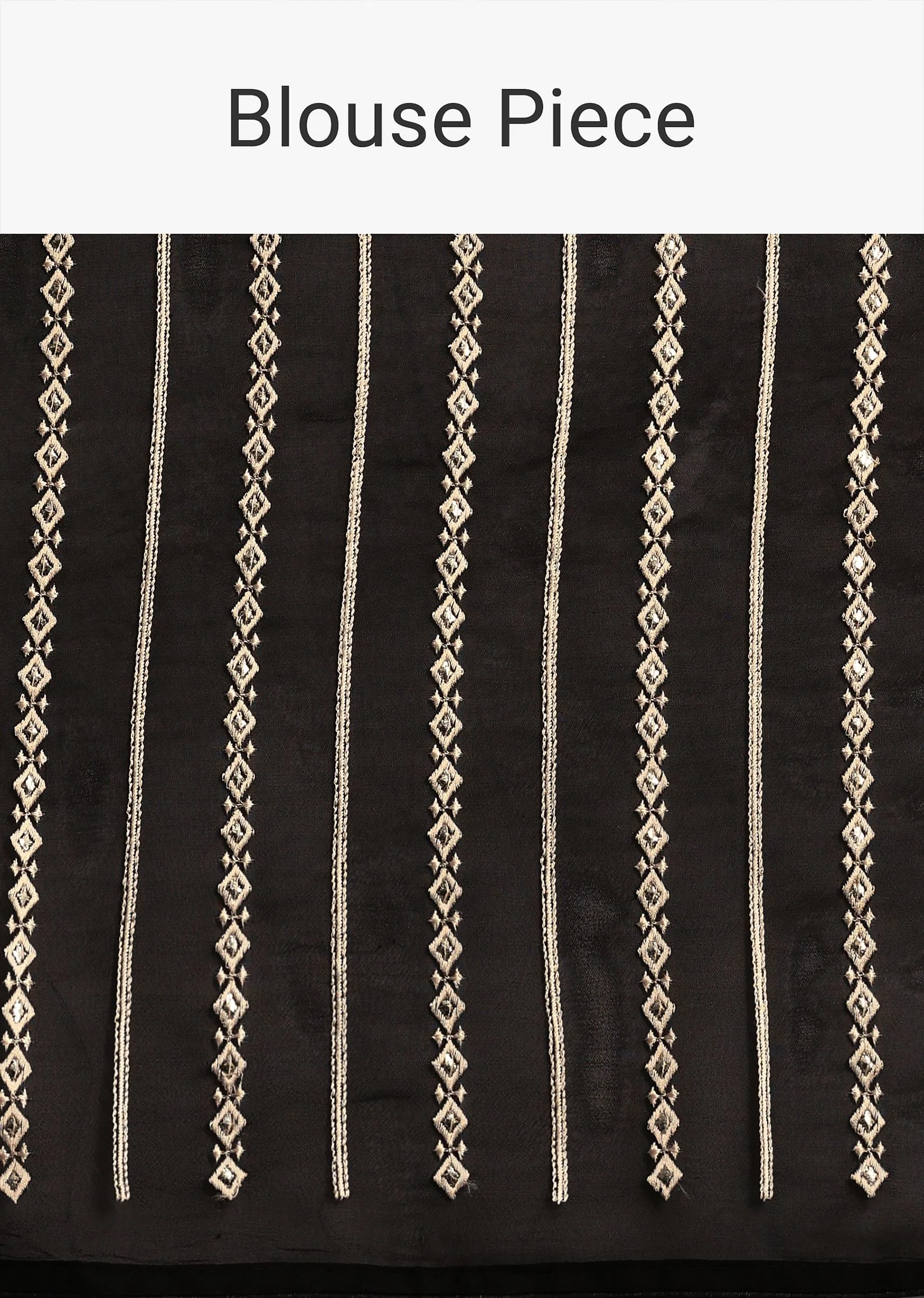 Black Georgette Parsi Gara Saree With Unstitched Blouse