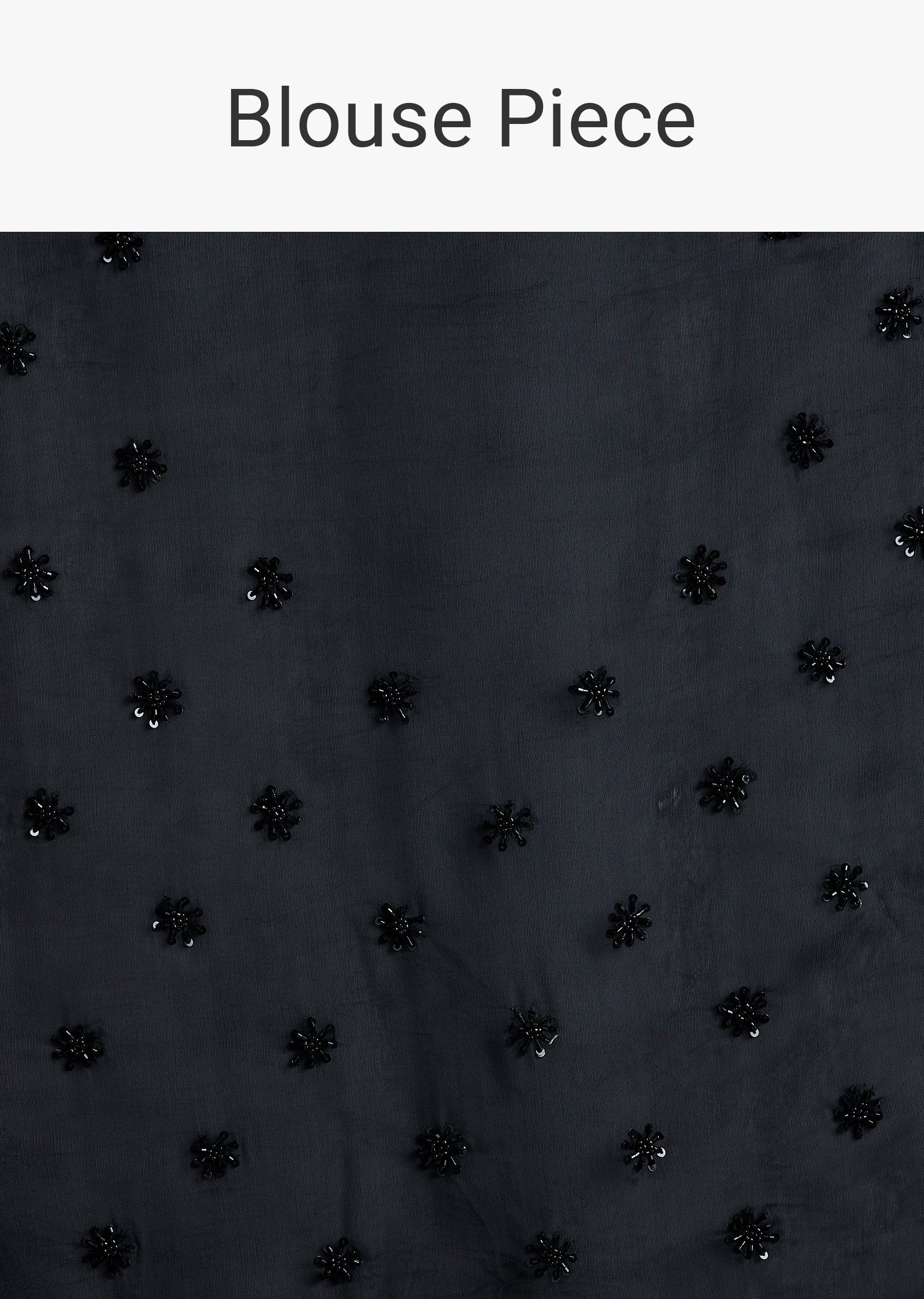 Black Net Saree With Linear Sequins And Hand Embroidered Border