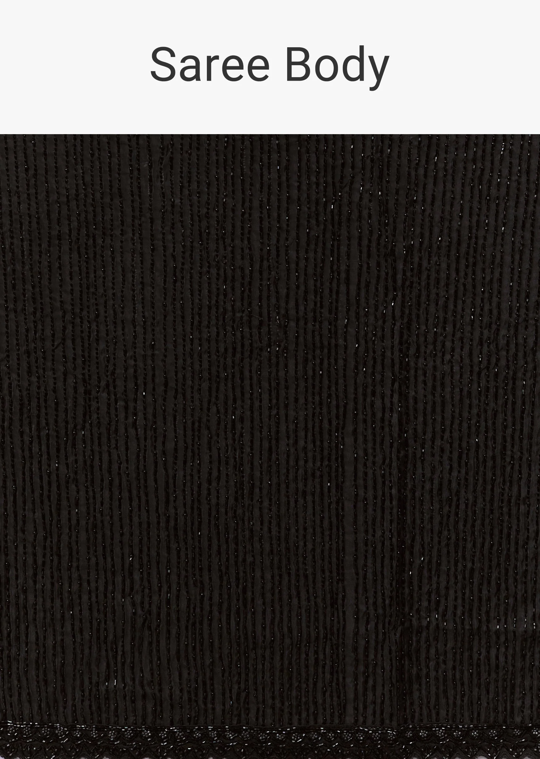 Black Net Saree With Linear Sequins And Hand Embroidered Border