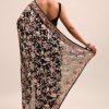 Black Georgette Parsi Gara Multi Color Saree With Unstitched Blouse
