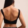 Black Georgette Parsi Gara Multi Color Saree With Unstitched Blouse