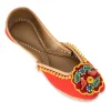Orange Embroidered Jutti