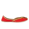 Orange Embroidered Jutti