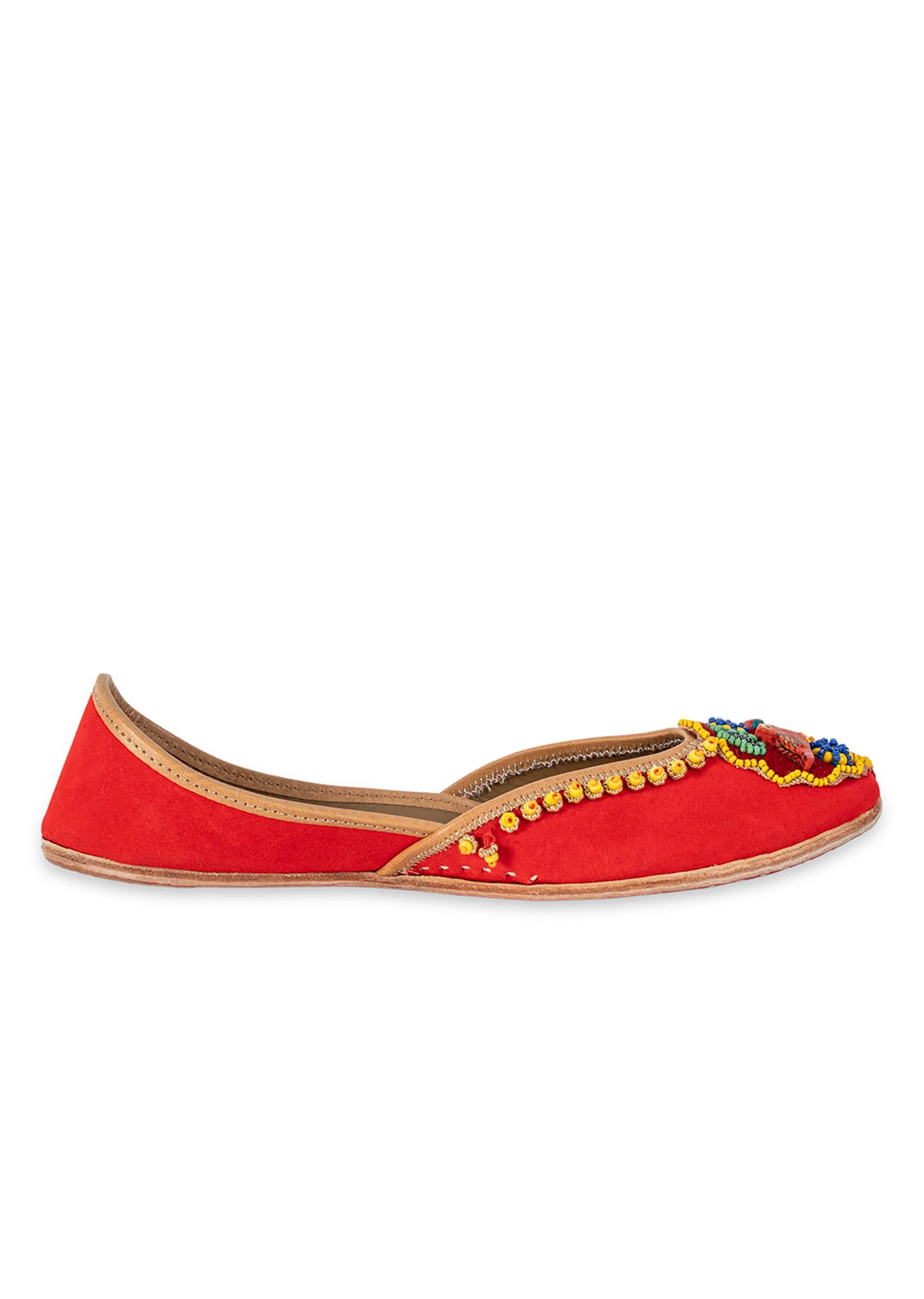 Orange Embroidered Jutti