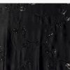 Black Floral Motif Cutdana Embellished Saree with Unstitched Blouse