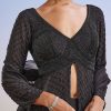 Black Embroidered Chinon Sharara Suit With Peplum Kurta