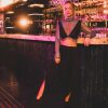 Black Mesh Blouse And Palazzo Set In Satin