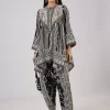 Black Indo Western Kaftan Coord Set