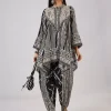 Black Indo Western Kaftan Coord Set