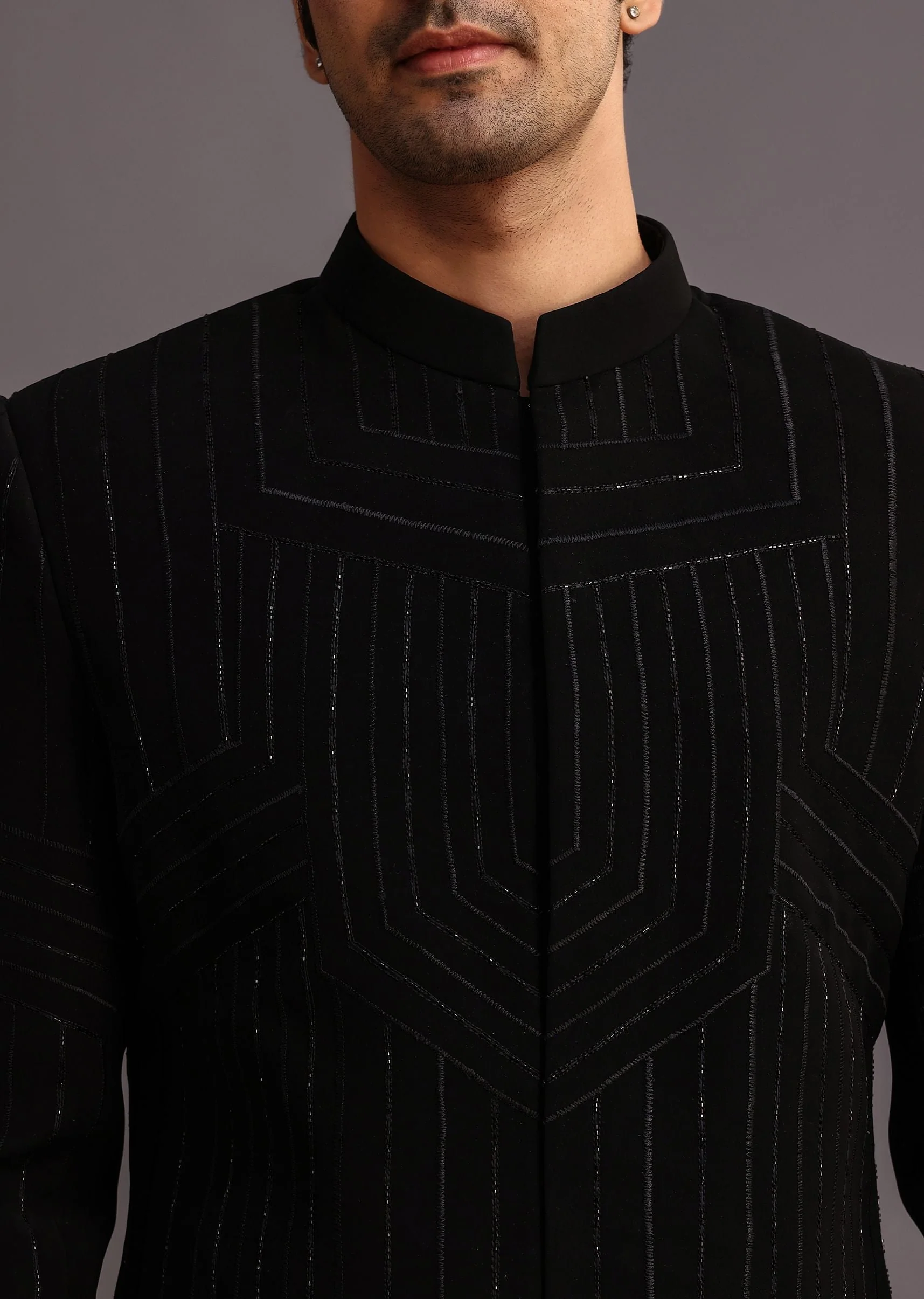 3868-black-cutdana-indowestern-trouser-suit-1.webp Black Cutdana Indowestern Trouser Suit