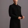 Black Cutdana Indowestern Trouser Suit