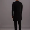 Black Cutdana Indowestern Trouser Suit