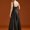 Black Embellished Satin Jumpsuit