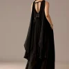 Black Embellished Jumpsuit With Choker Dupatta