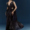 Black Organza Ready Pleated Saree With Heavy Embroidery