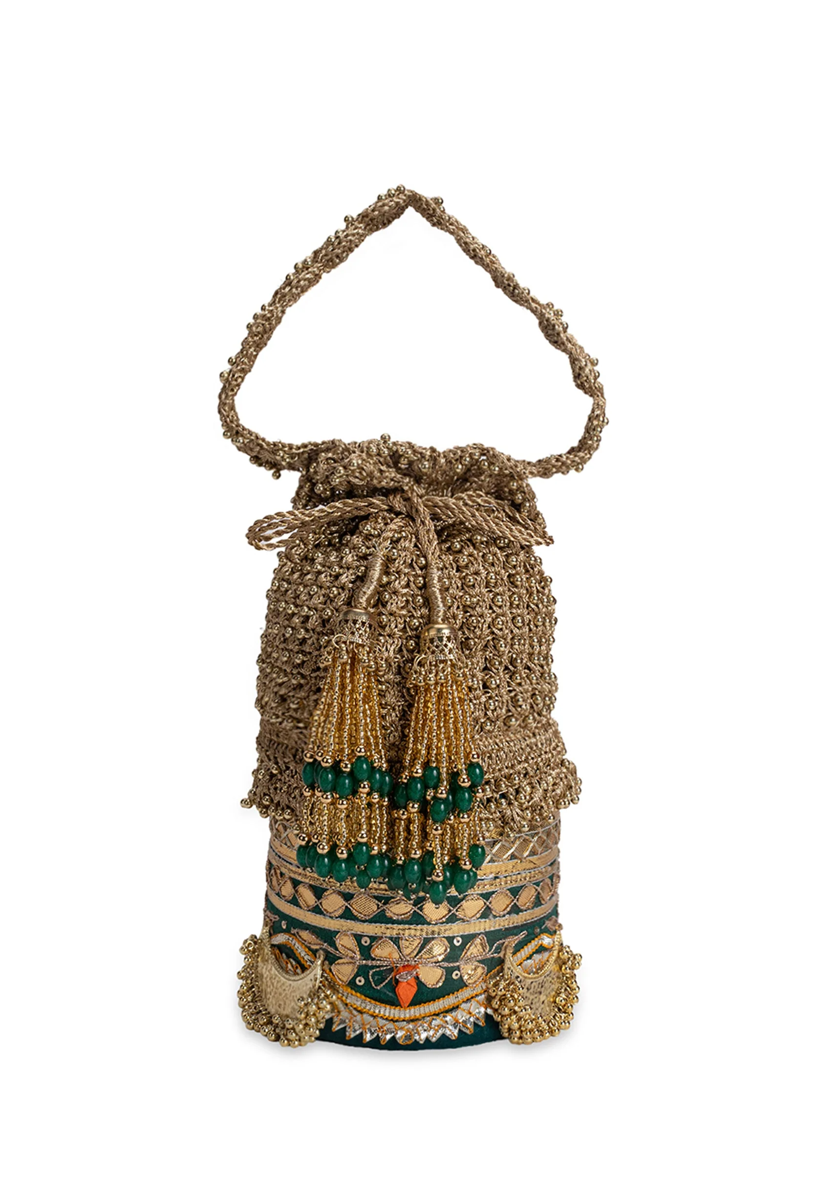 Green Zari Potli Bag