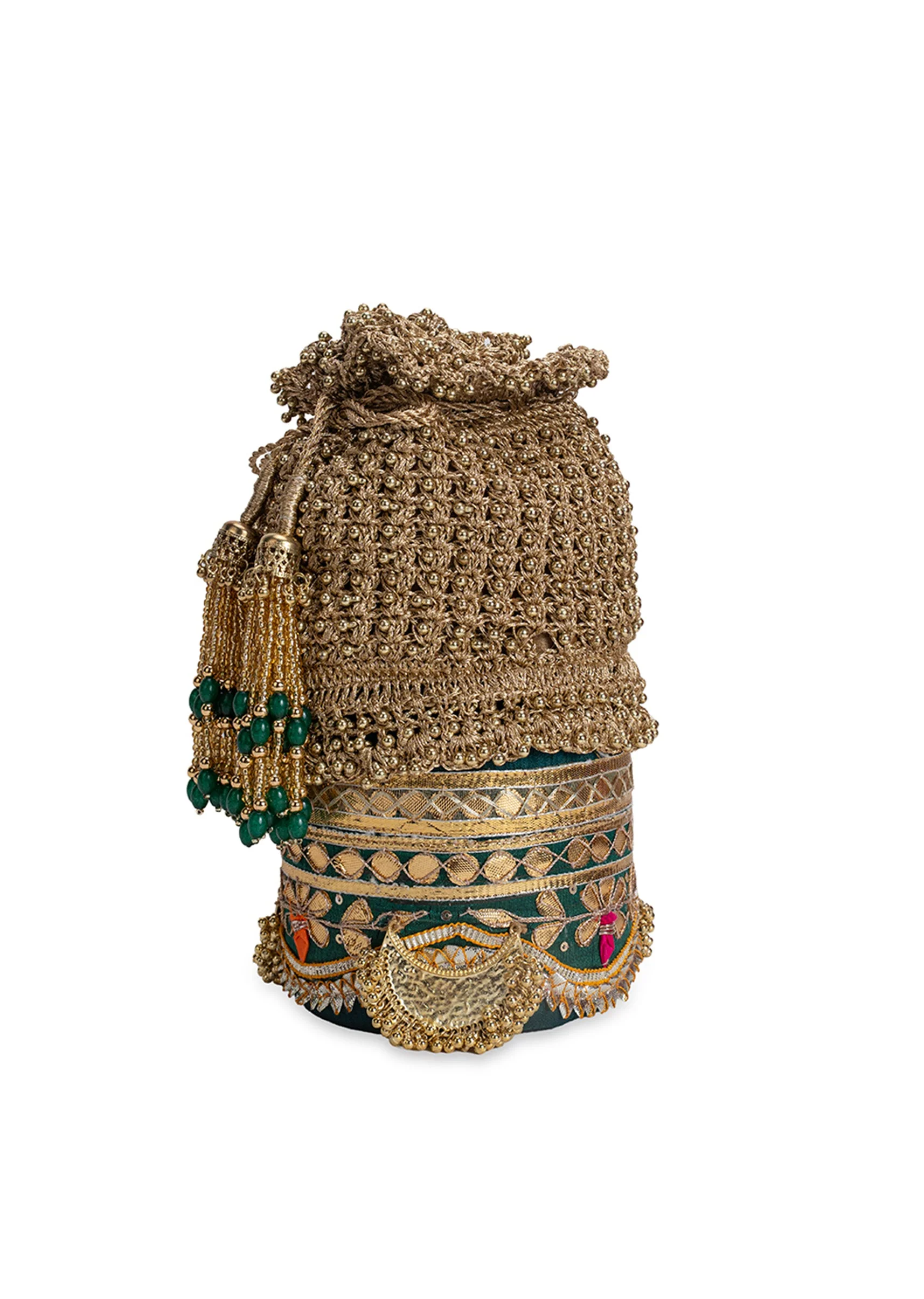 Green Zari Potli Bag