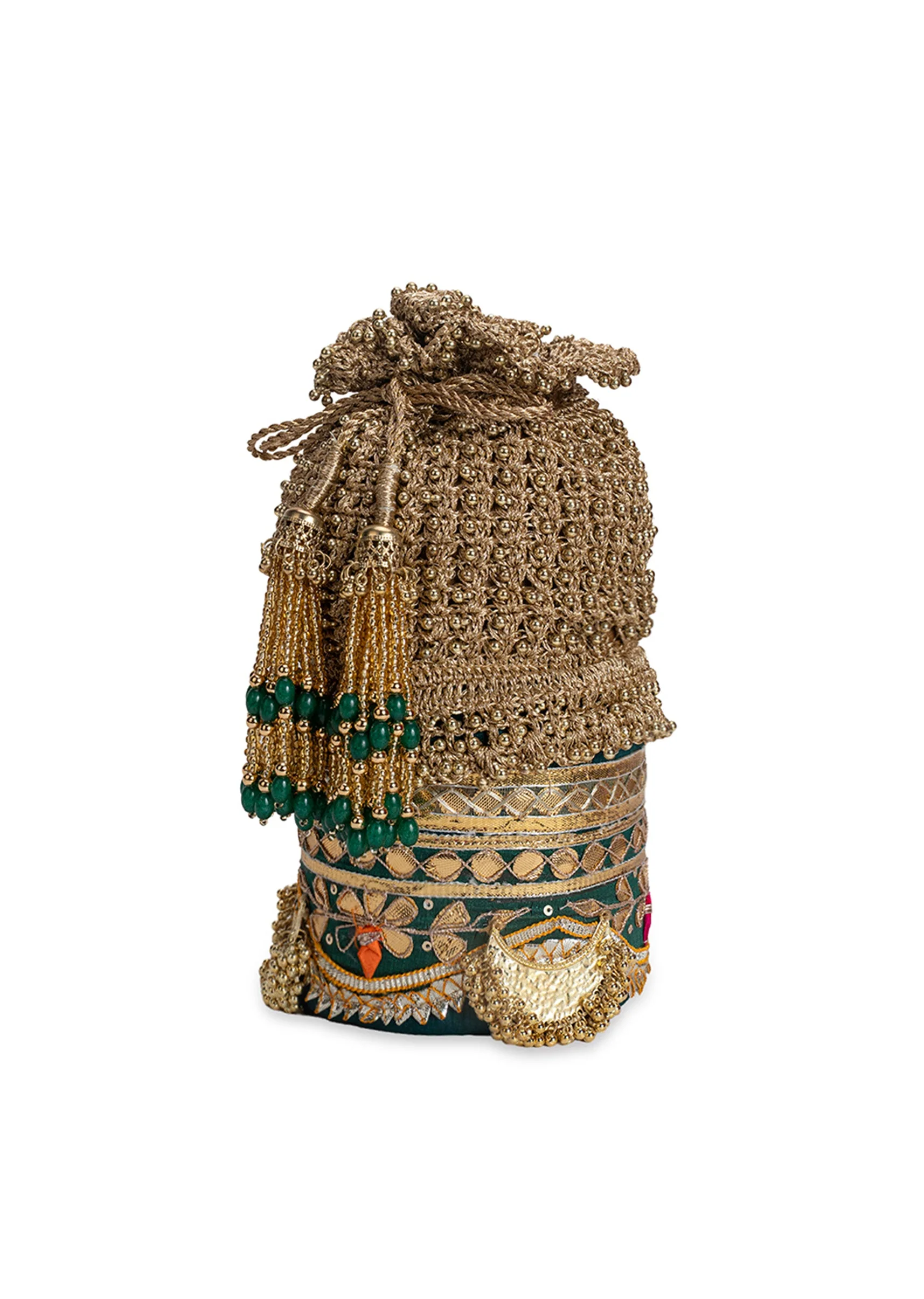 Green Zari Potli Bag