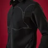 Black Viscose Cutdana And Bead Embroidered Mens Shirt
