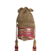 Gold And Pink Lace Potli Bag