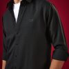 Black Viscose Mandarin Collar Mens Shirt