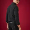 Black Minimal Occasion Shirt for Men