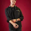 Black Viscose Mandarin Collar Solid Mens Shirt