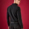 Black Thread Embroidered Mens Shirt