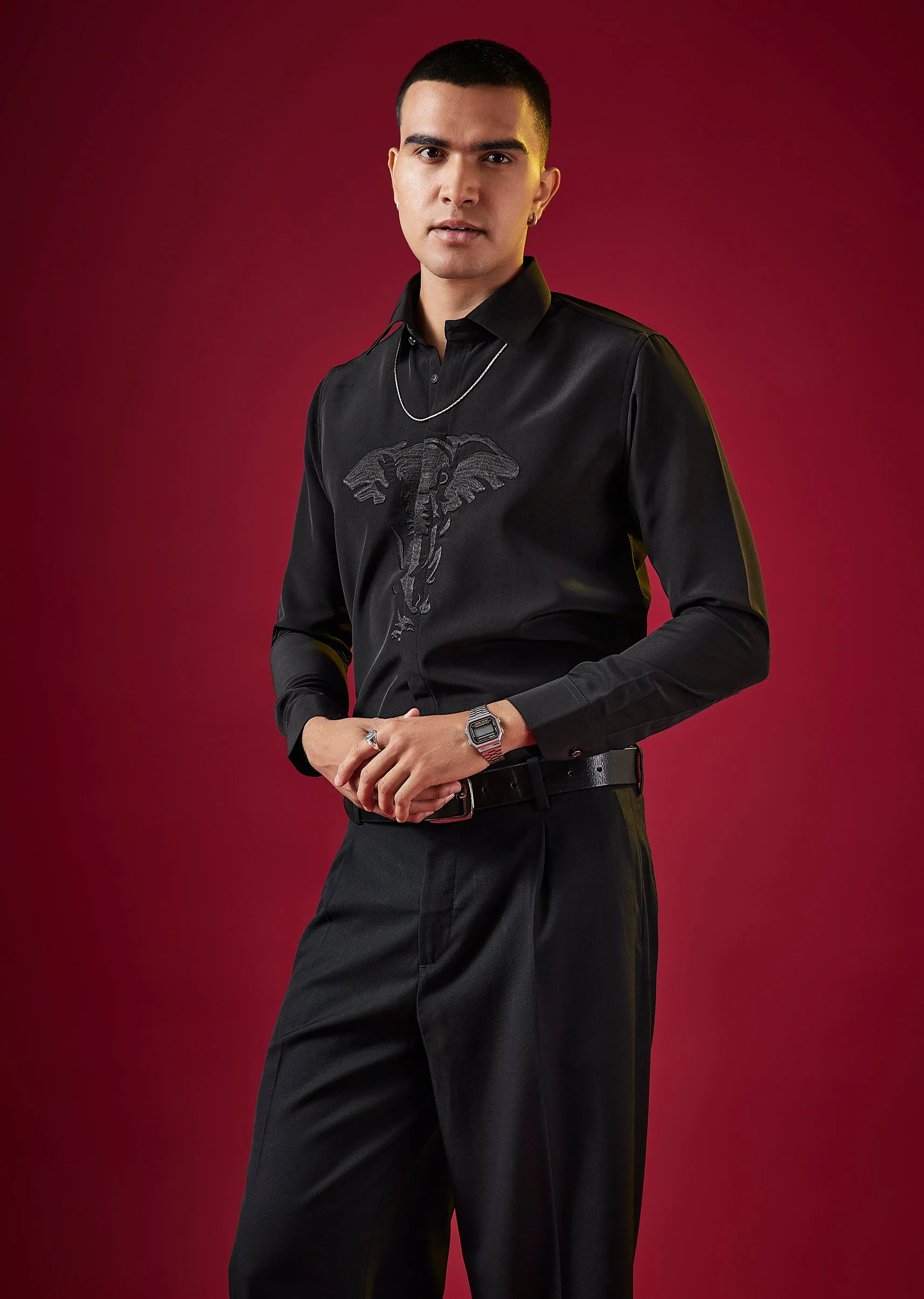 4069-black-viscose-thread-embroidered-mens-shirt-1.webp Black Viscose Thread Embroidered Mens Shirt