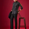 Black Thread And Resham Embroidered Mens Shirt