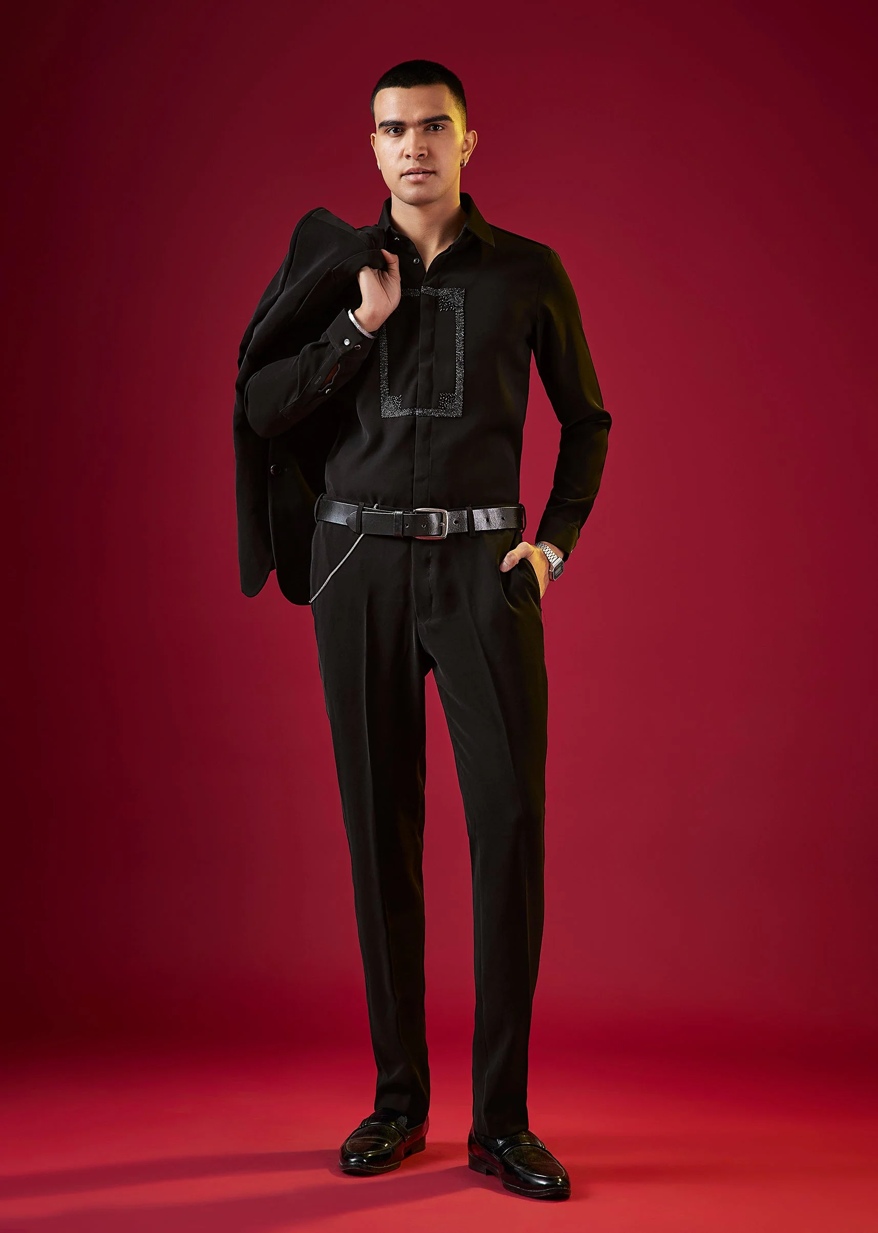 4114-black-viscose-cutdana-embroidered-mens-shirt-1.webp Black Viscose Cutdana Embroidered Mens Shirt