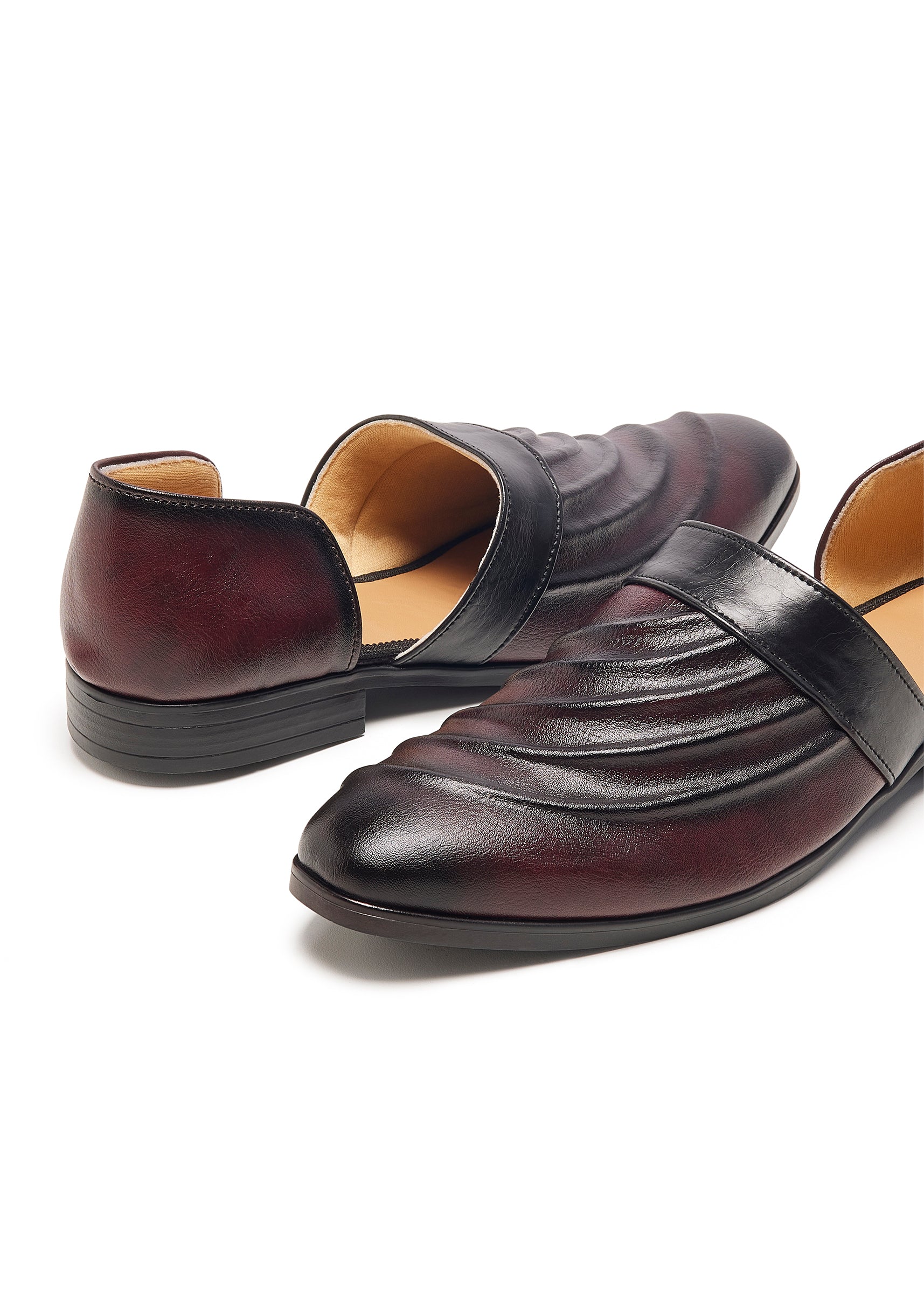 Wine Hued Festive Loafer Faux Leather