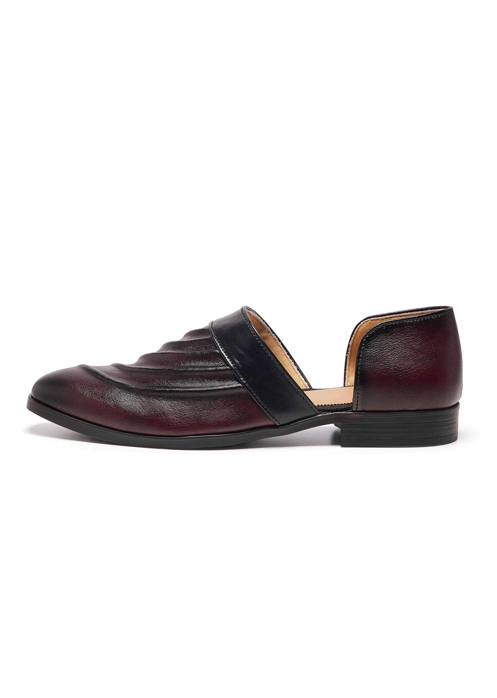 Wine Hued Festive Loafer Faux Leather