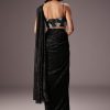 Black Shimmer Saree With Richly Hand Embroidered Blouse