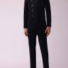 Black Fusion Jodhpuri Suit With Intricate Embroidery