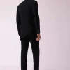 Black Fusion Jodhpuri Suit With Intricate Embroidery