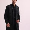 Black Indo Western Lapel Jacket With Shirt And Pant