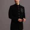 Black Zardosi Embroidered Indowestern Trouser Suit