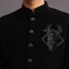 Black Zardosi Embroidered Indowestern Trouser Suit